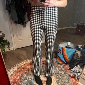 Plaid flare pants